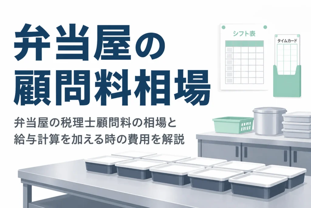 弁当屋の税理士顧問料の相場と早朝パートの給与計算を加える時の費用を解説する記事のアイキャッチ