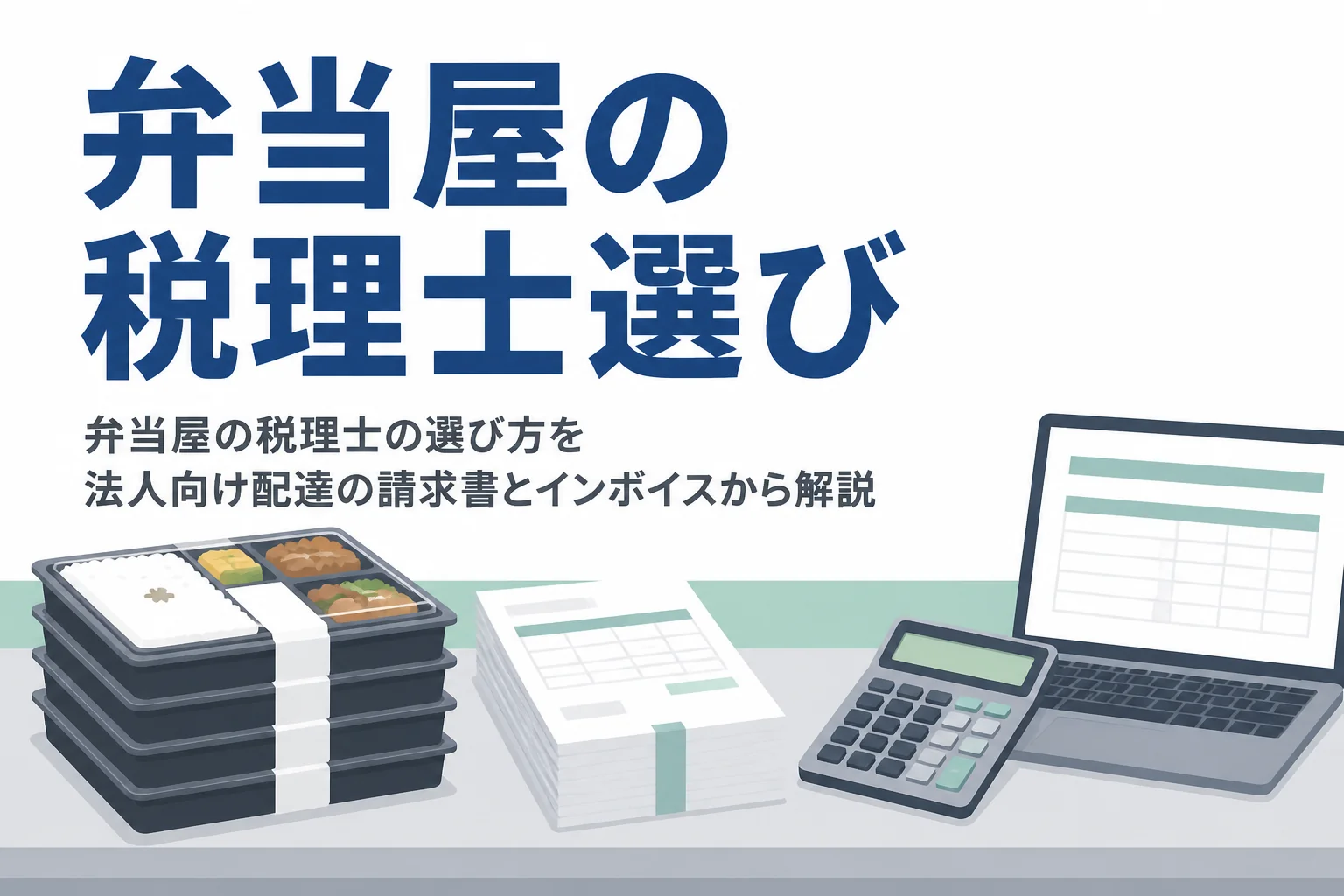 弁当屋の税理士の選び方を法人向け配達の請求書とインボイスへの対応から解説する記事のアイキャッチ