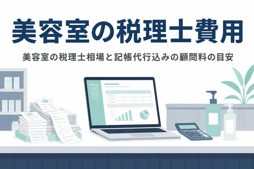 美容室の税理士費用の相場と記帳代行込みで頼む時の顧問料の目安を解説する記事のアイキャッチ