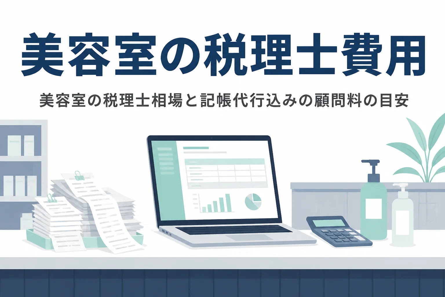 美容室の税理士費用の相場と記帳代行込みで頼む時の顧問料の目安を解説する記事のアイキャッチ
