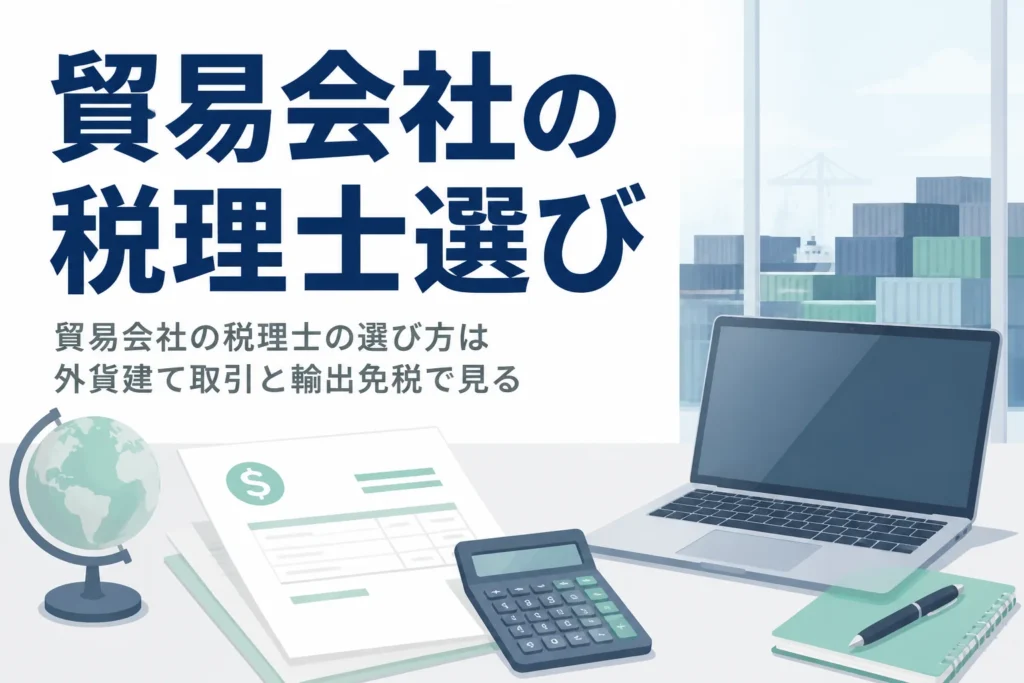 貿易会社の税理士の選び方を解説する記事のアイキャッチ