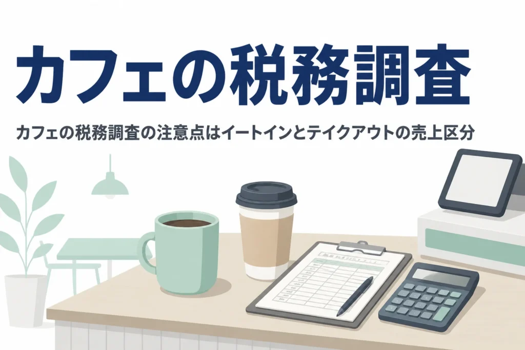 カフェの税務調査で注意したいイートインとテイクアウトの売上区分を解説する記事のアイキャッチ