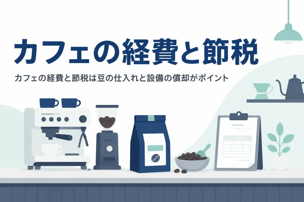 カフェのコーヒー豆の仕入れと内装・エスプレッソマシンの償却を解説する記事のアイキャッチ
