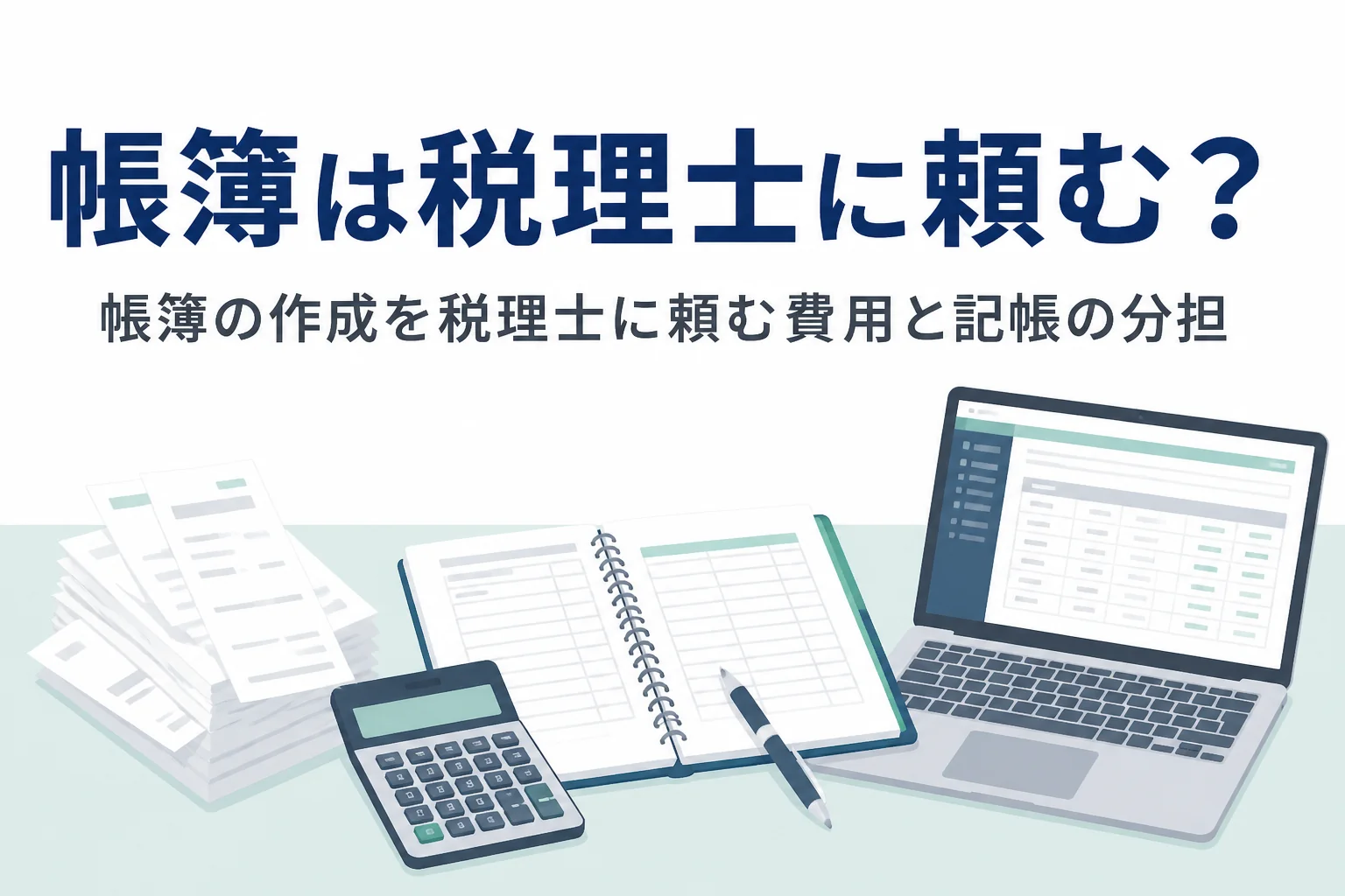 帳簿の作成を税理士に頼む費用と記帳の分担を解説する記事のアイキャッチ