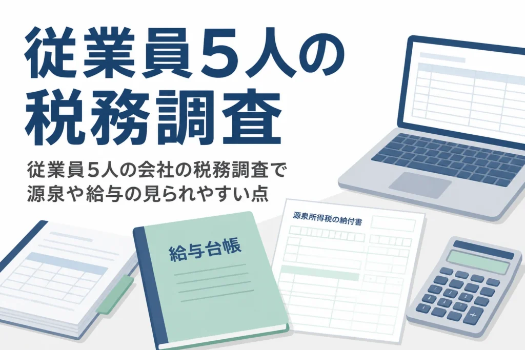 従業員5人の会社の税務調査で見られやすい点を解説する記事のアイキャッチ