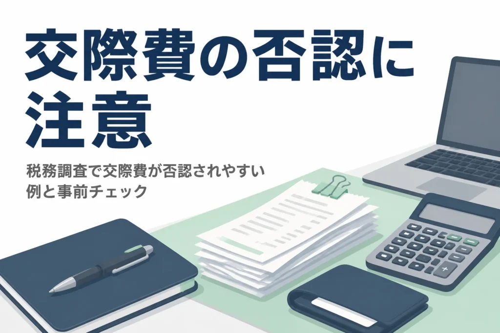 税務調査で交際費が否認されやすい例と顧問税理士の事前チェックを解説する記事のアイキャッチ
