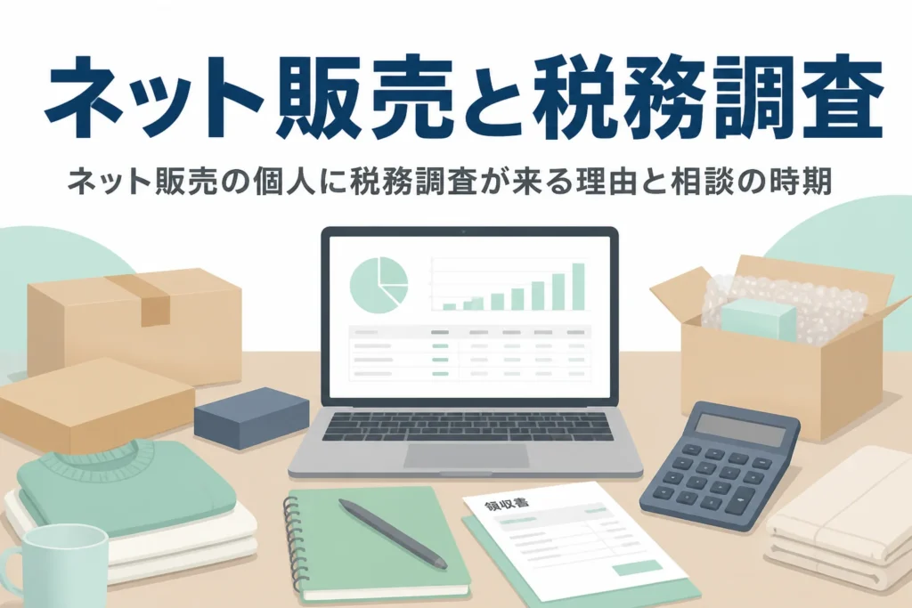ネット販売の個人に税務調査が来る理由と税理士に相談する時期を解説する記事のアイキャッチ