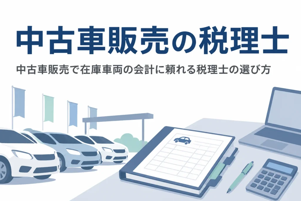 中古車販売の税理士の選び方を解説する記事のアイキャッチ