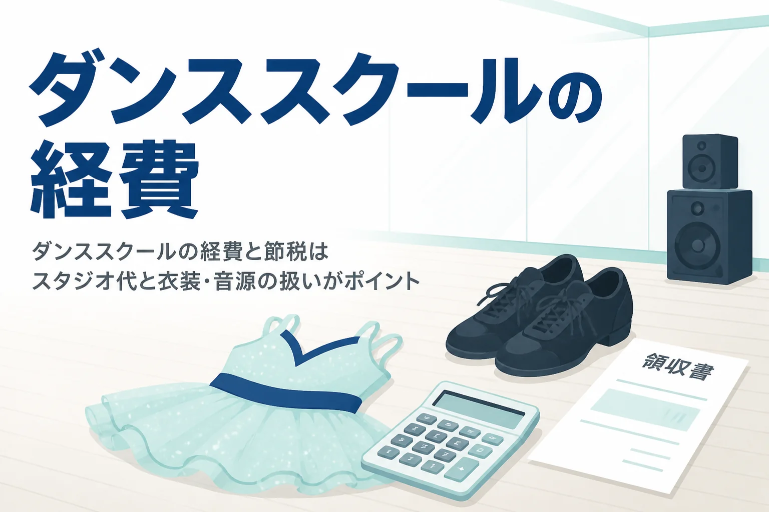 ダンススクールのレンタルスタジオ代や衣装・音源使用料の経費の扱いを解説する記事のアイキャッチ
