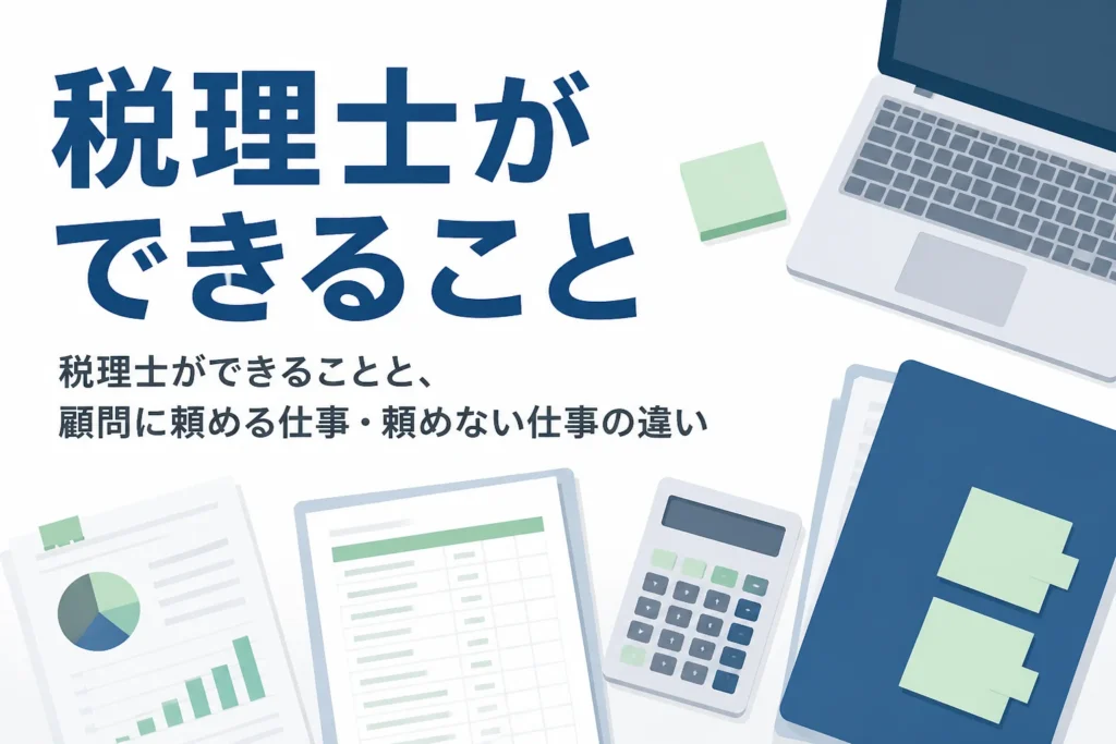 税理士ができることを、独占業務と顧問契約で頼める仕事に分けて解説する記事のアイキャッチ