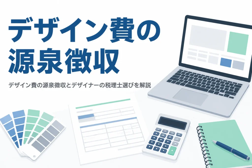デザイン費の源泉徴収とフリーランスのデザイナーの税理士の選び方を解説する記事のアイキャッチ