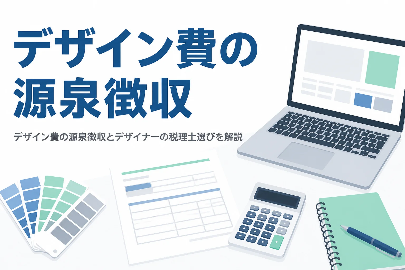 デザイン費の源泉徴収とフリーランスのデザイナーの税理士の選び方を解説する記事のアイキャッチ