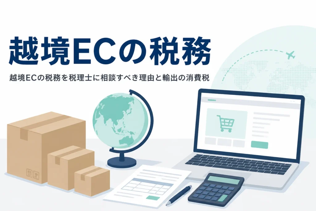 越境ECの税務と輸出の消費税の扱いを解説する記事のアイキャッチ