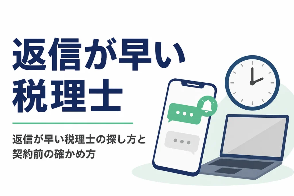 返信が早い税理士の探し方と、契約前に対応の速さを確かめる方法を解説する記事のアイキャッチ