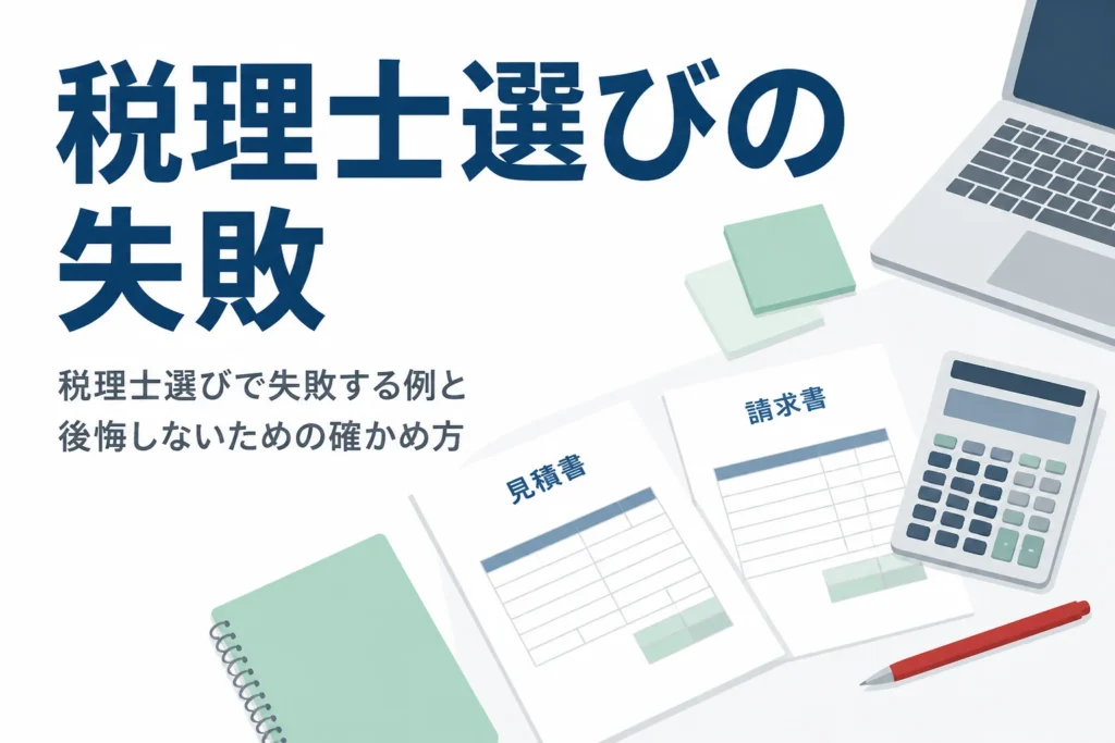 税理士選びで失敗しやすい例と防ぎ方を解説する記事のアイキャッチ
