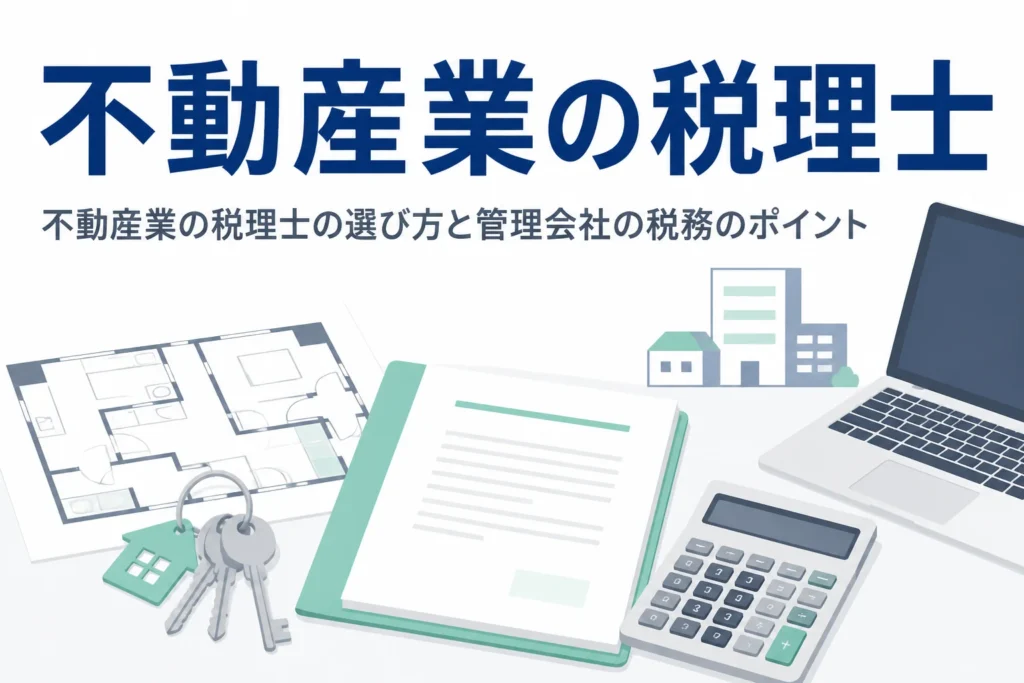 不動産業の税理士の選び方と管理会社の税務のポイントを解説する記事のアイキャッチ