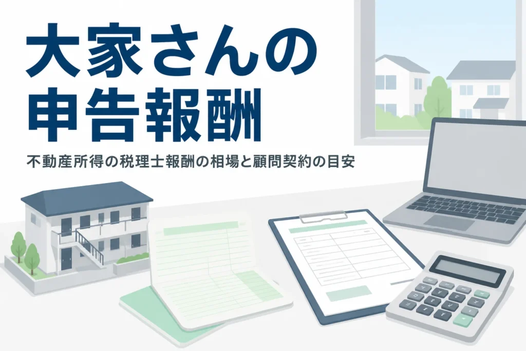 不動産所得の確定申告を税理士に頼む報酬相場と顧問契約の目安を解説する記事のアイキャッチ