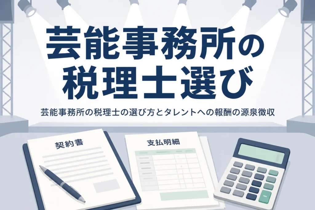 芸能事務所の税理士の選び方を解説する記事のアイキャッチ
