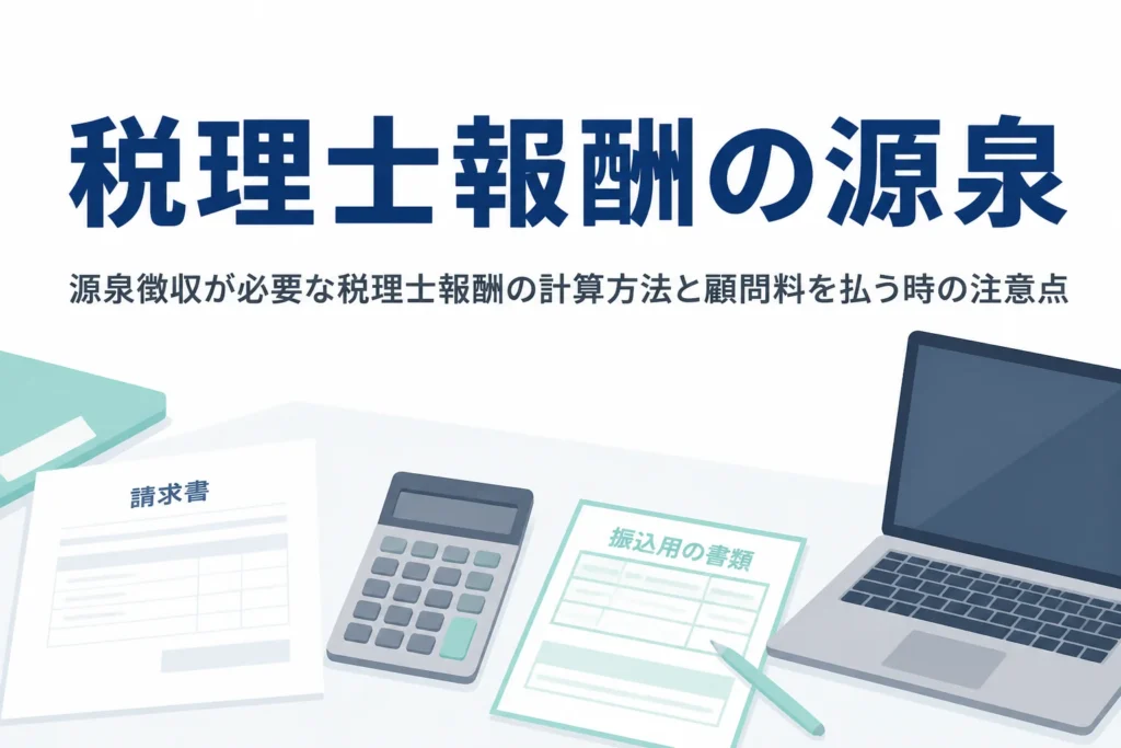 税理士報酬の源泉徴収の計算方法と顧問料を払う時の注意点を解説する記事のアイキャッチ