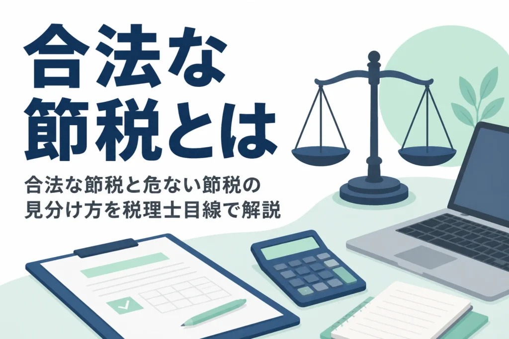 合法な節税とは何か、税理士がすすめる方法と危ない節税の見分け方を解説する記事のアイキャッチ