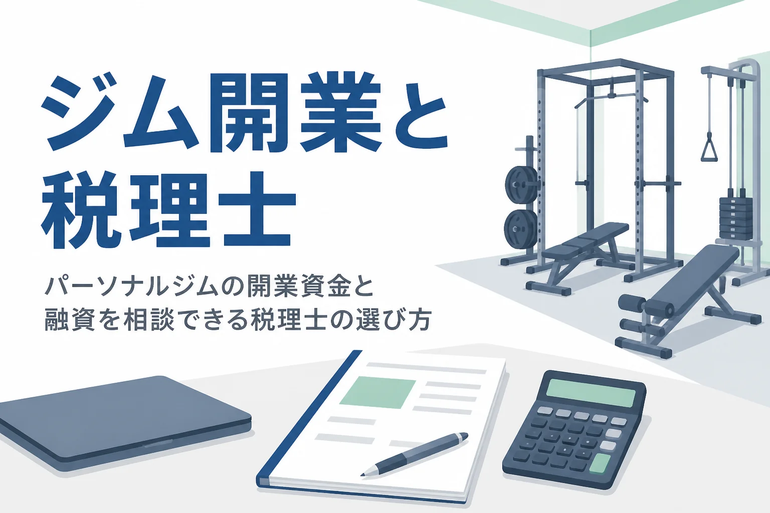 パーソナルジムの税理士の選び方と開業資金の相談を解説する記事のアイキャッチ