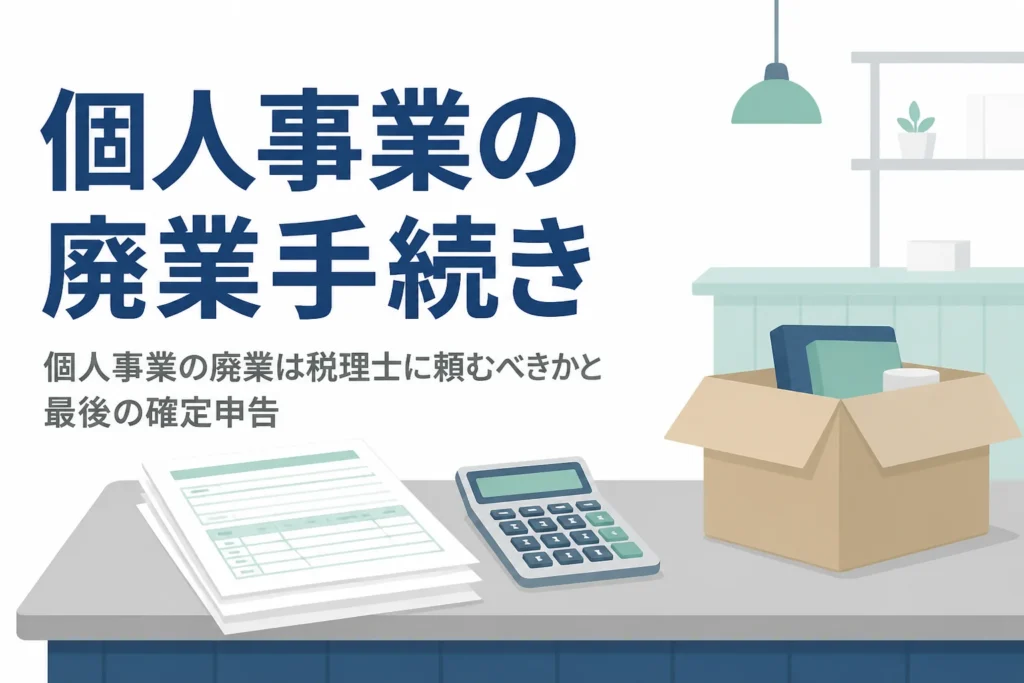 個人事業の廃業手続きを税理士に頼むべきかと最後の確定申告の注意点を解説する記事のアイキャッチ