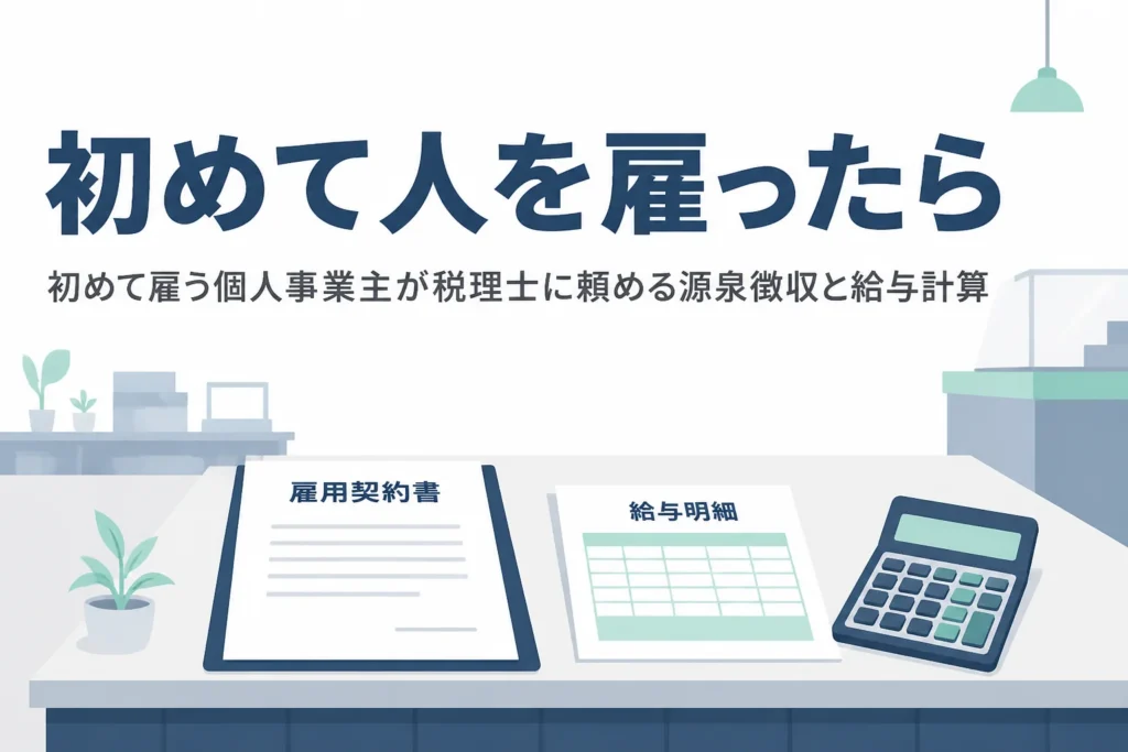 初めて人を雇う個人事業主が出す届出と源泉徴収、税理士に頼める範囲を解説する記事のアイキャッチ