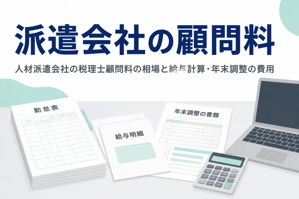 人材派遣会社の税理士顧問料の相場と給与計算・年末調整の費用を解説する記事のアイキャッチ