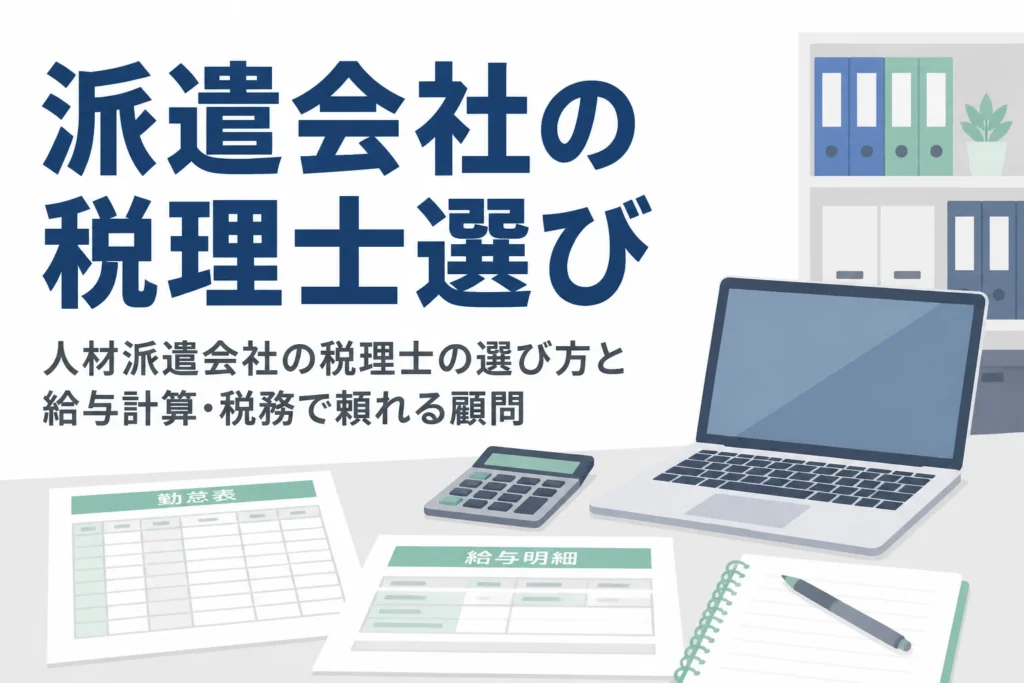 人材派遣会社の税理士の選び方と給与まわりの税務を解説する記事のアイキャッチ