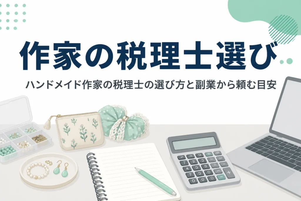 ハンドメイド作家の税理士の選び方と頼む目安を解説する記事のアイキャッチ