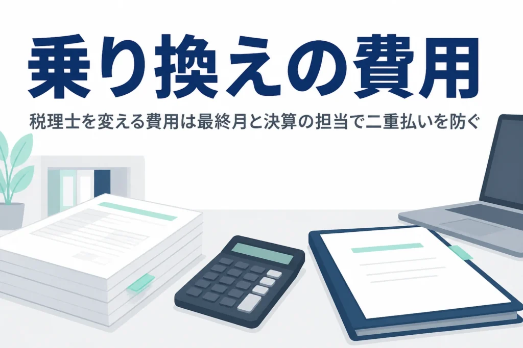 税理士を変える時の費用と旧事務所と新事務所の二重払いを防ぐ方法を解説する記事のアイキャッチ