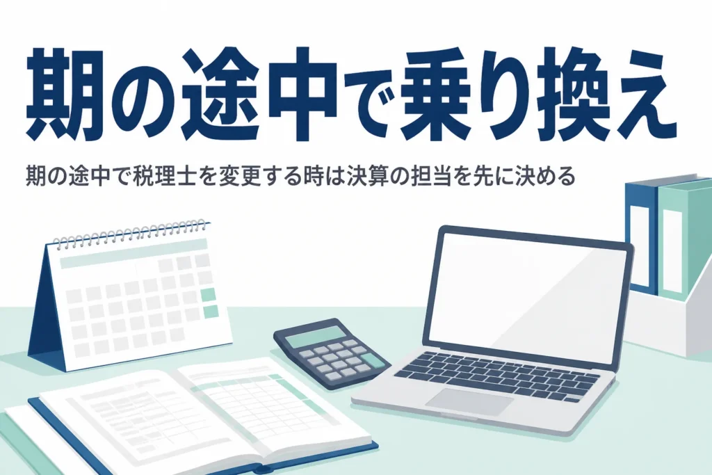 期の途中で税理士を変更する時の決算前の注意点を解説する記事のアイキャッチ