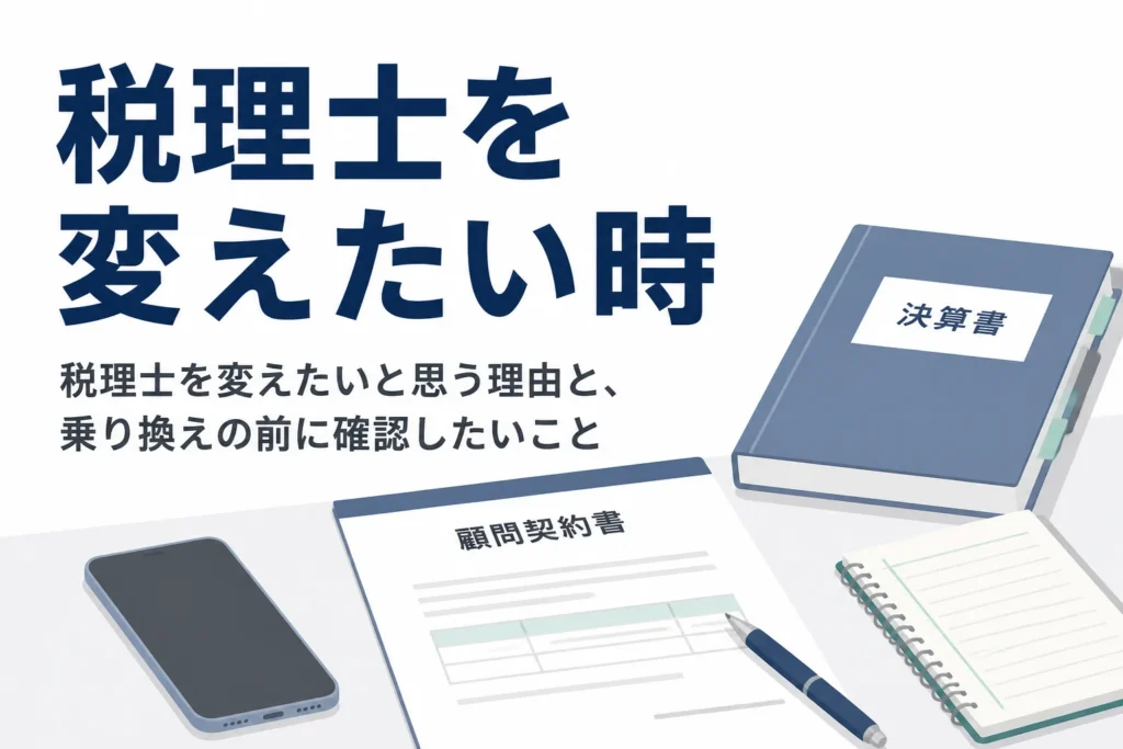 税理士を変えたいと思う理由と乗り換えの前に確認したいことを解説する記事のアイキャッチ