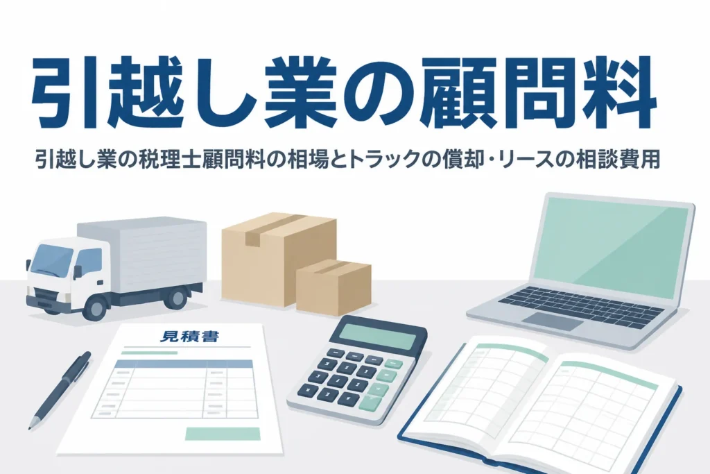 引越し業の税理士顧問料の相場とトラックの償却やリースを相談する場合の費用を解説する記事のアイキャッチ