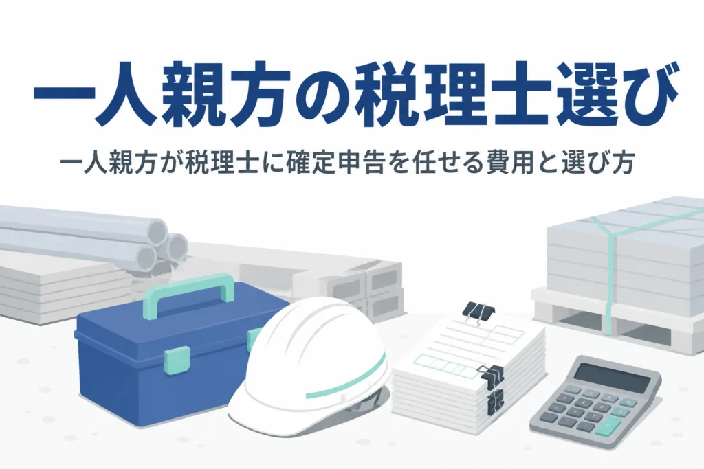 一人親方が税理士に確定申告を任せる時の費用と選び方を解説する記事のアイキャッチ