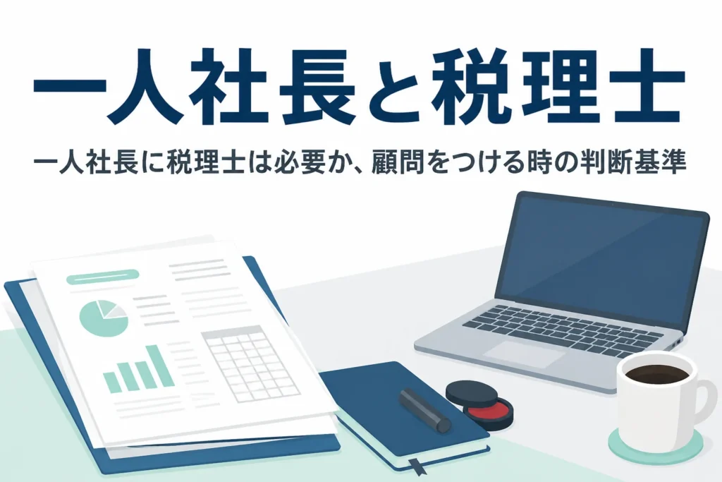 一人社長の会社に税理士が必要かどうかを、決算申告の手間や売上規模から判断する記事のアイキャッチ