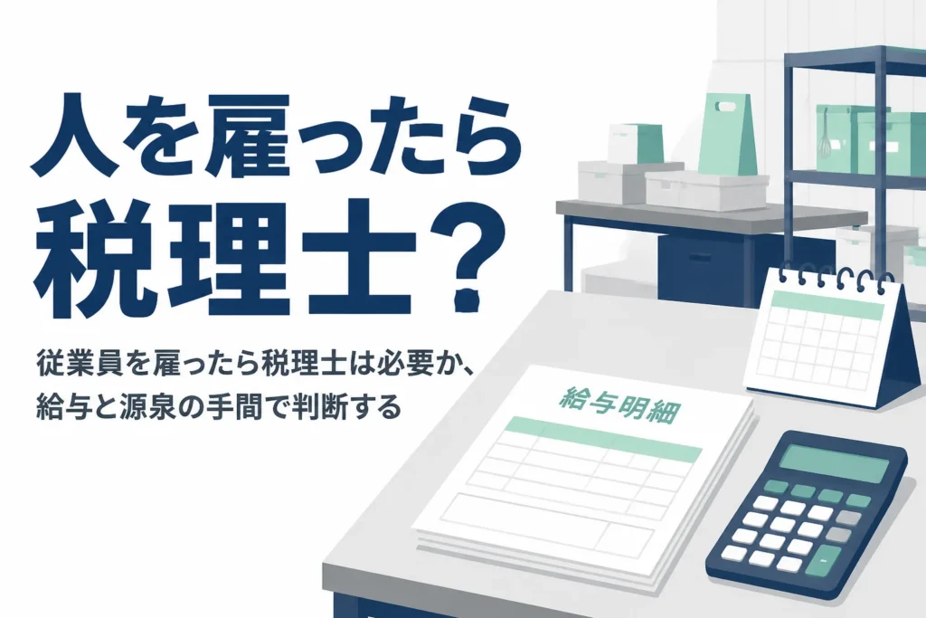 従業員を雇った時に税理士が必要かを、給与と源泉徴収の手間から考える記事のアイキャッチ