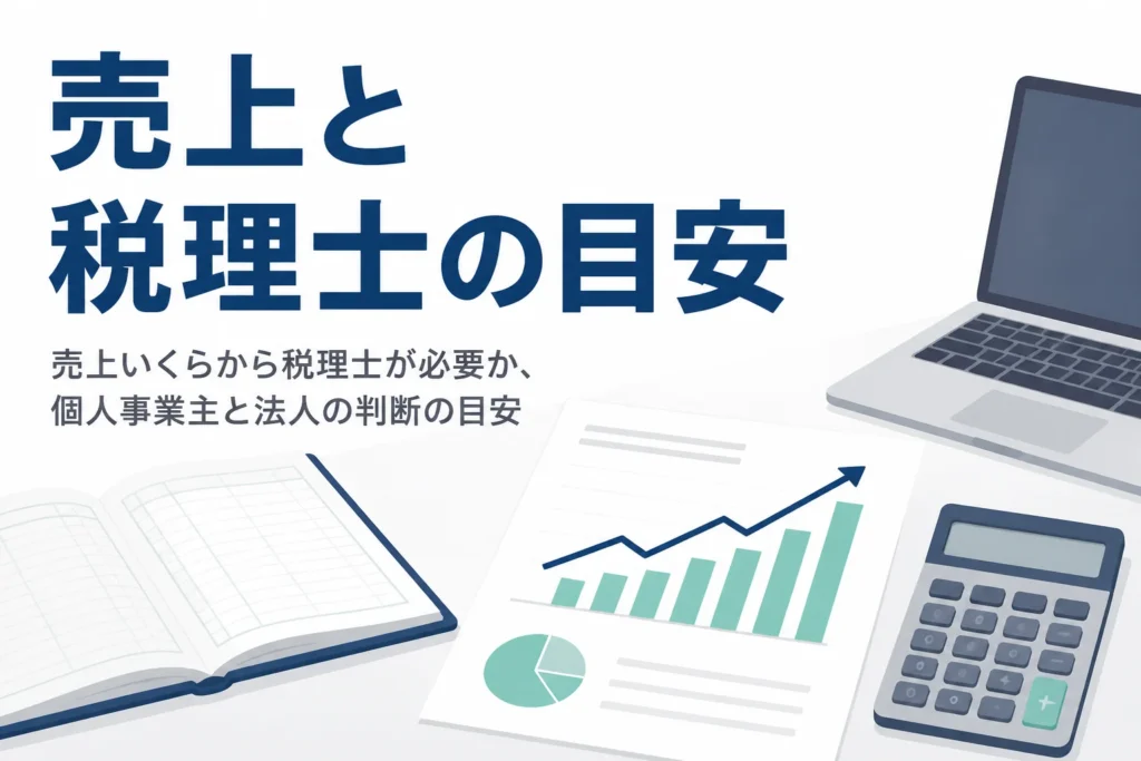 売上いくらから税理士が必要かを、個人事業主と法人に分けて判断する記事のアイキャッチ