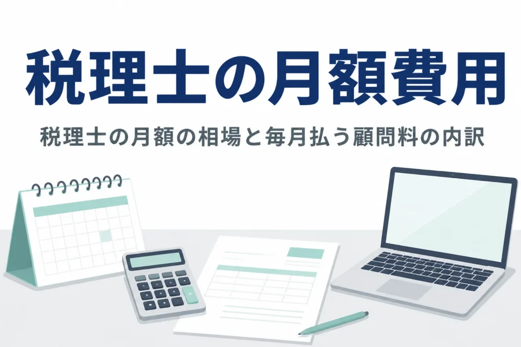 税理士の月額費用の相場と、顧問契約で毎月払う顧問料の内訳を解説する記事のアイキャッチ