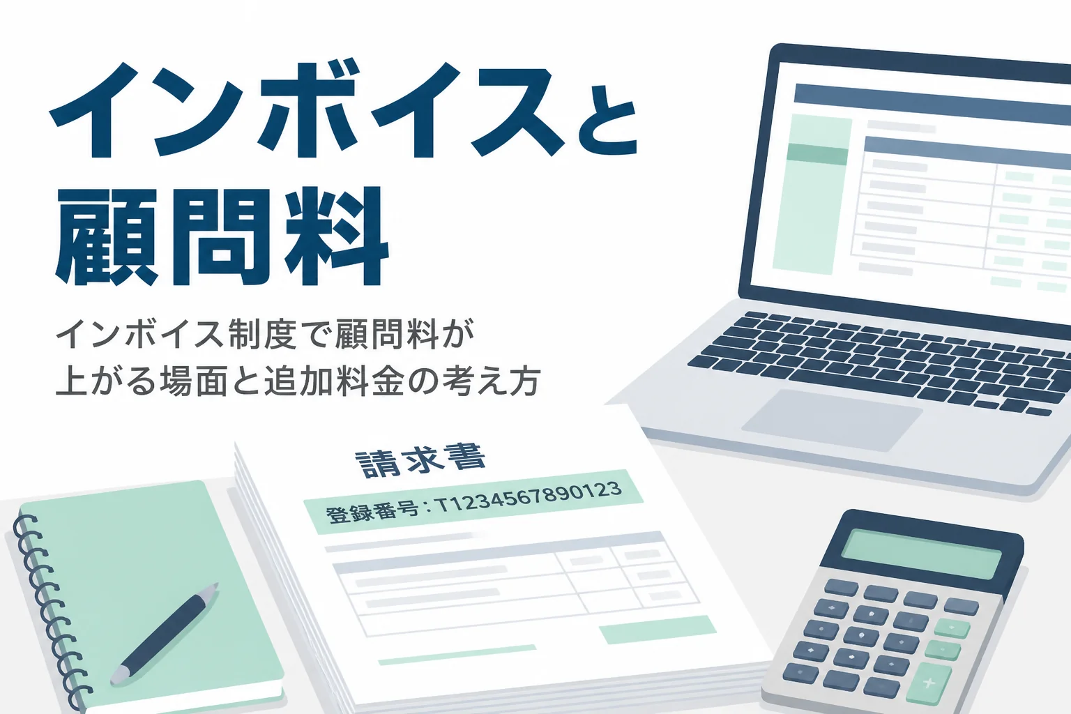 インボイス制度で税理士の顧問料が上がる場面と追加料金の考え方を解説する記事のアイキャッチ