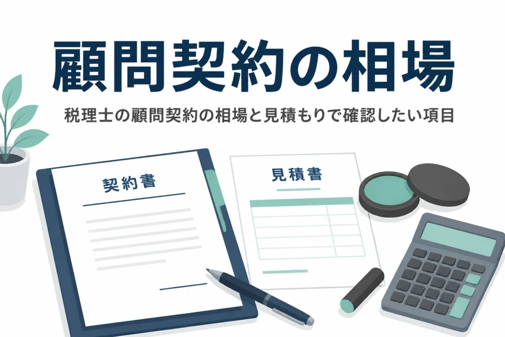 税理士の顧問契約の相場と、契約前に見積もりで確認したい項目を解説する記事のアイキャッチ