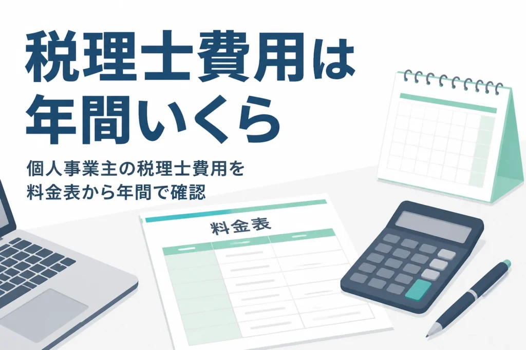 個人事業主の税理士費用を料金表の見方から年間で確認する記事のアイキャッチ