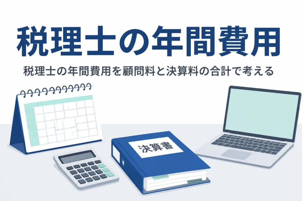 税理士の年間費用を、顧問料と決算料を合わせた総額で考える方法を解説する記事のアイキャッチ