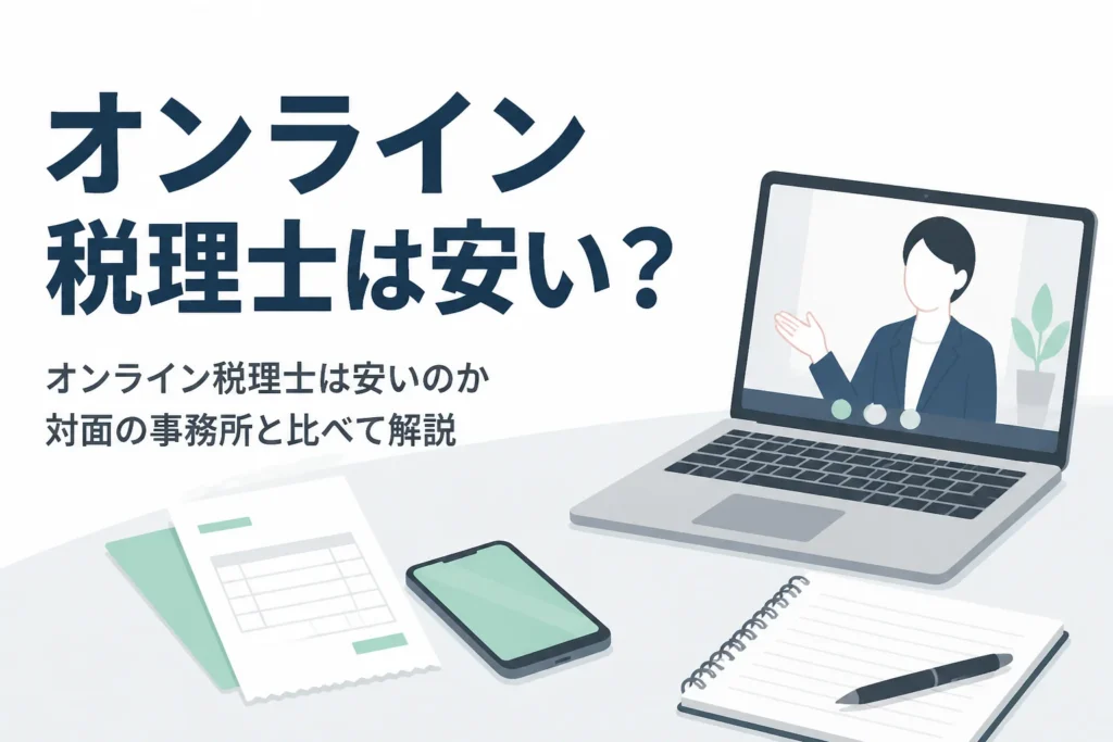 オンライン税理士は安いのかを対面の事務所と比べて解説する記事のアイキャッチ