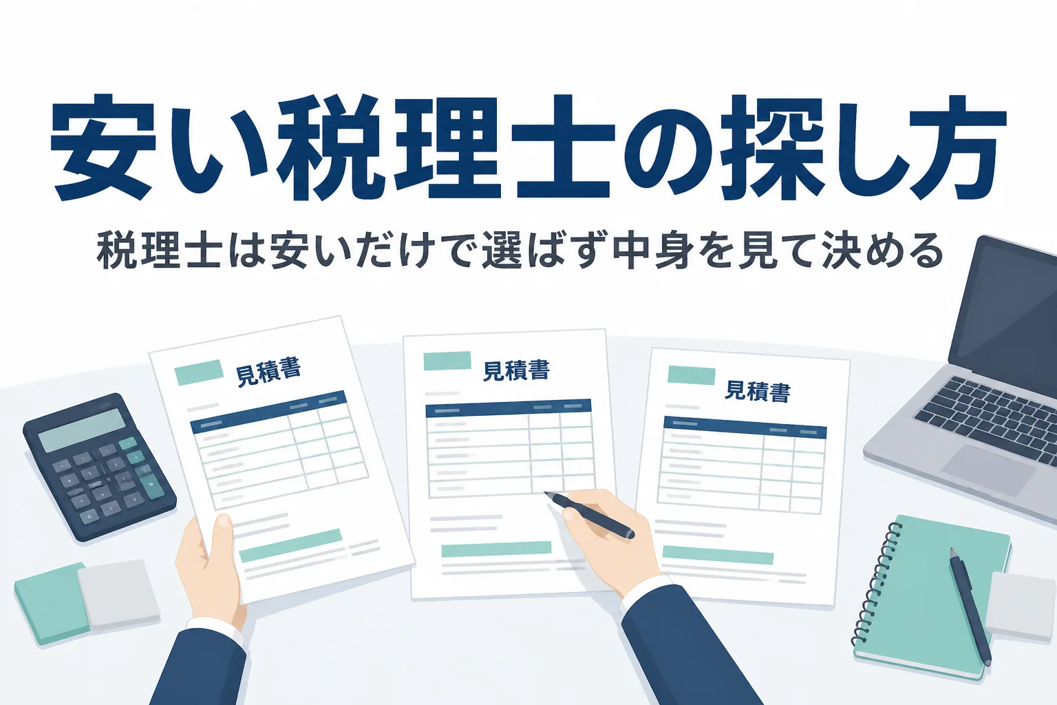 安い税理士を後悔せずに探す方法を解説する記事のアイキャッチ