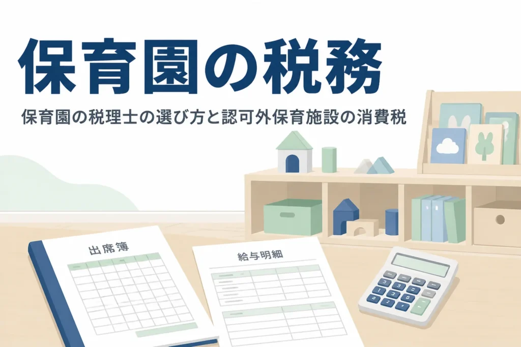 保育園の税理士の選び方と認可外保育施設の税務を解説する記事のアイキャッチ