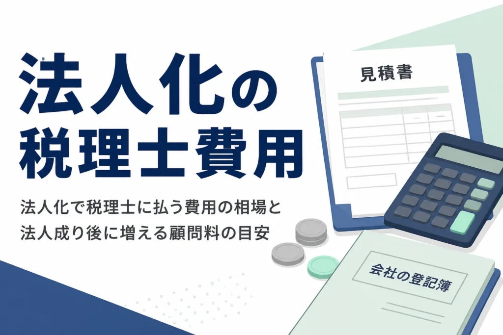 法人化の税理士費用の相場と法人成りした後に増える顧問料の目安を解説する記事のアイキャッチ