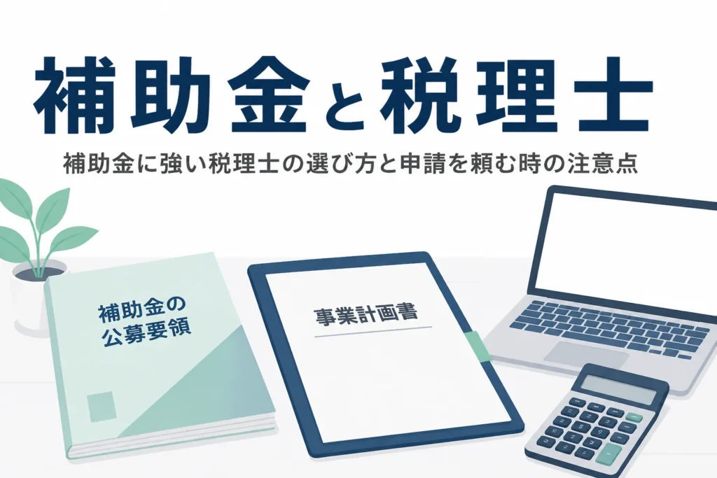 補助金に強い税理士の選び方と、助成金や補助金の申請を頼む時の注意点を解説する記事のアイキャッチ