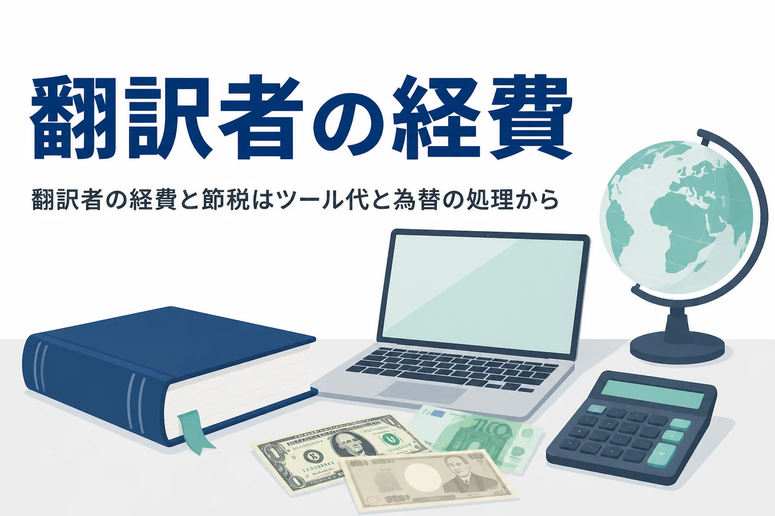 翻訳者の経費と節税を、翻訳支援ツールの費用と海外送金の手数料・為替の処理から解説する記事のアイキャッチ