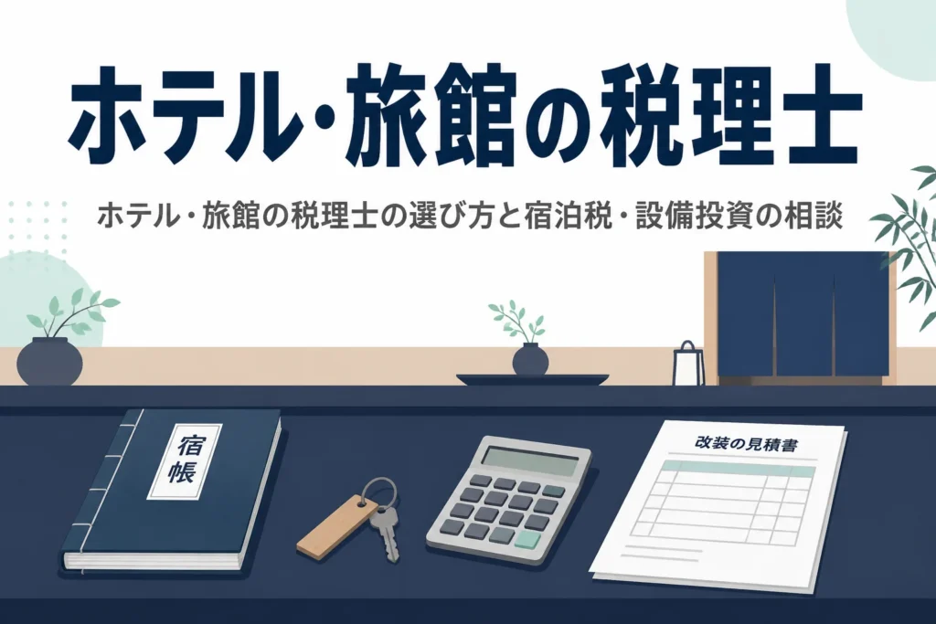 ホテル・旅館の税理士の選び方と宿泊税・設備投資を相談できる顧問を解説する記事のアイキャッチ